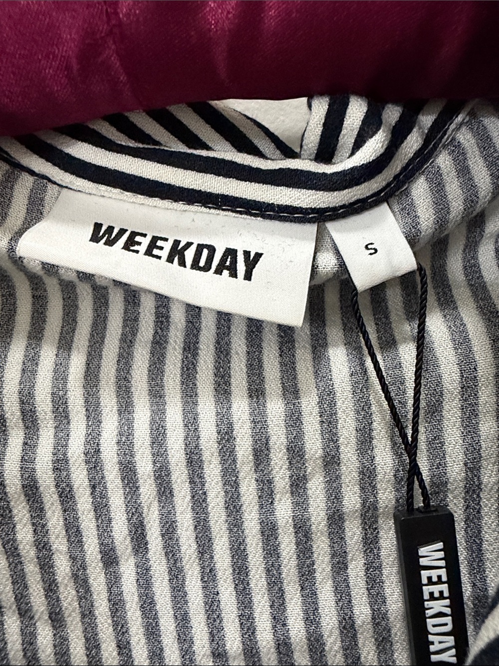 Weekday Black & White Vertical Stripe Button-Down Shirt - Picture 2 of 6
